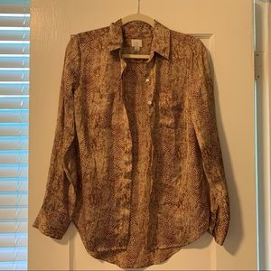 Satin button up blouse